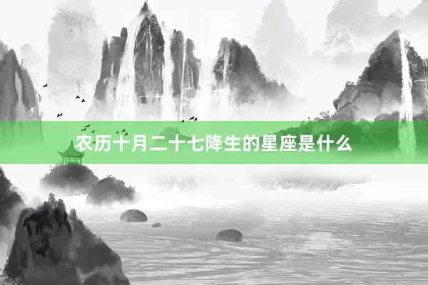 农历十月二十七降生的星座是什么