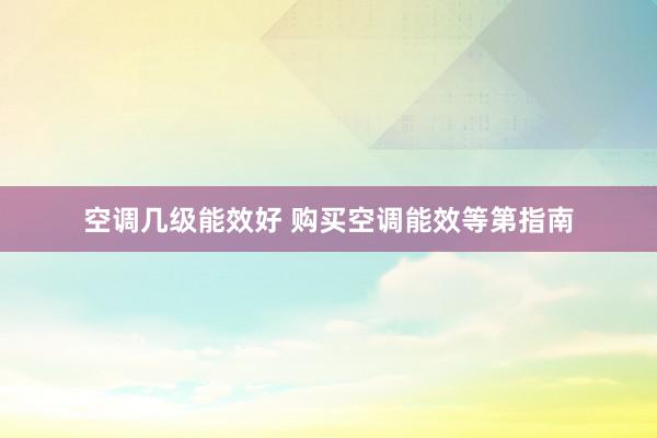 空调几级能效好 购买空调能效等第指南